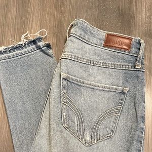 Hollister High Rise Skinny Crop Vintage Stretch Ripped Jeans